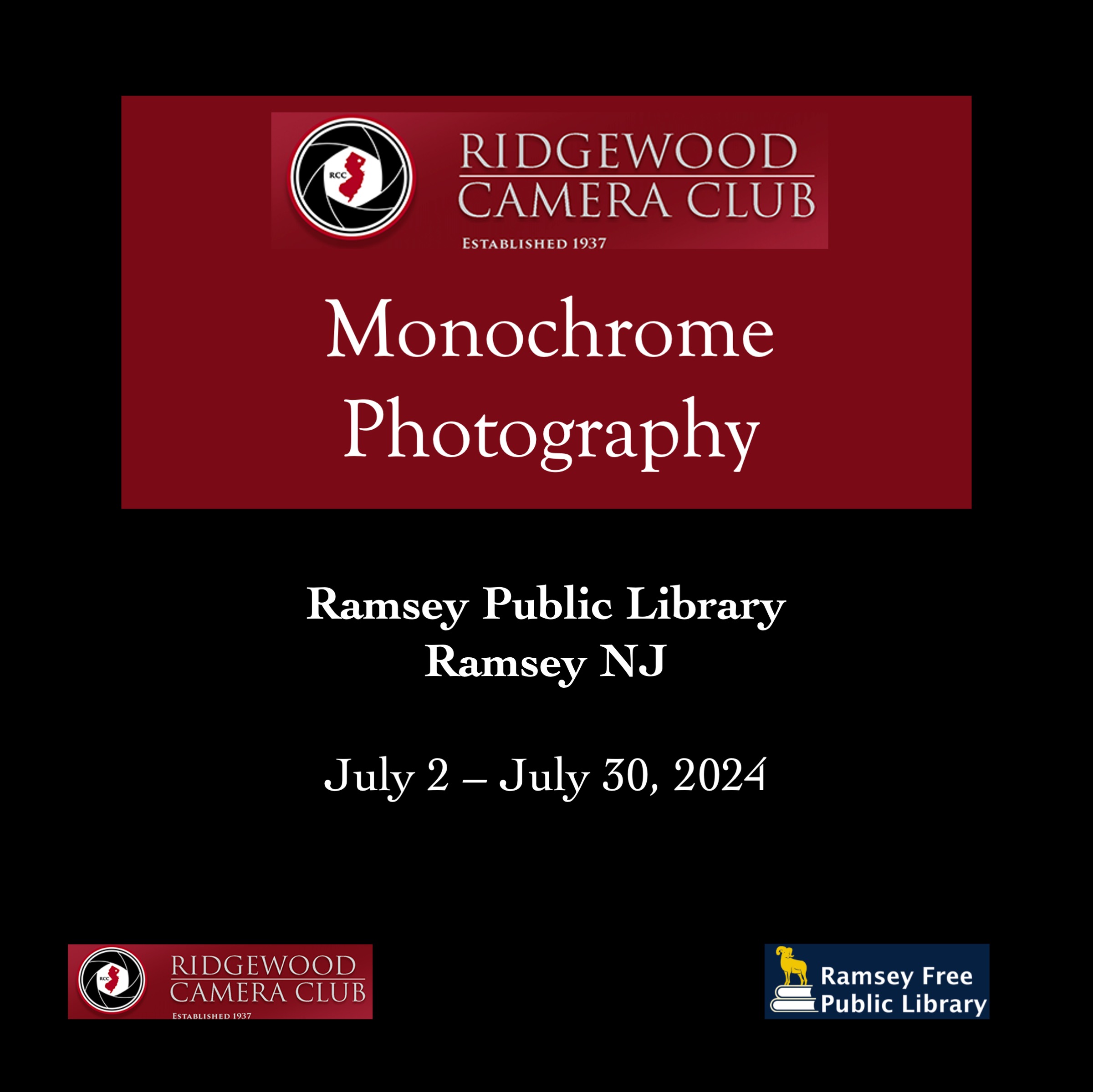 2024 08 01 Ramsey Library Monochrome Exhibit