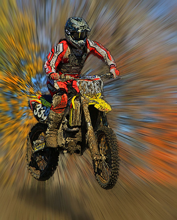 2011 Print - Peter O'Malley - Zooming Motocross Racer