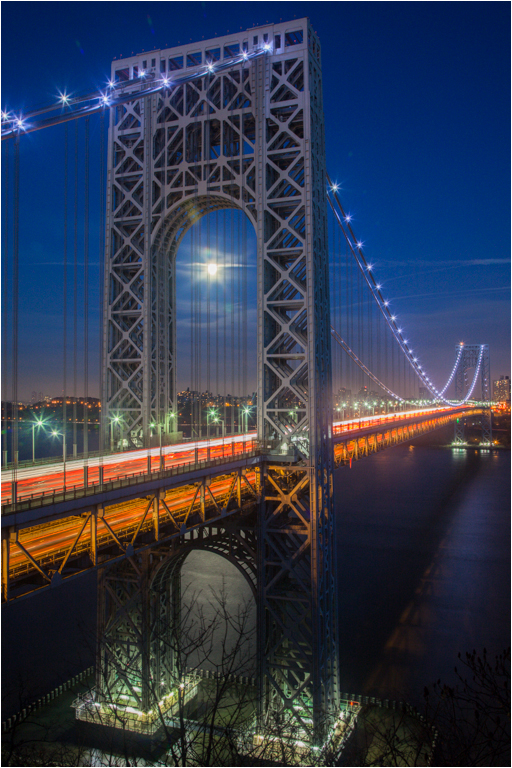January 2014 Print -- Jacek Kowalski - George Washington Bridge Moon