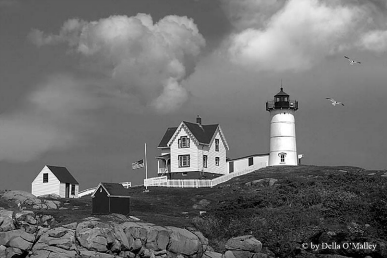 December 2005 Print - Della O'Malley - Dramatic Nubble Light